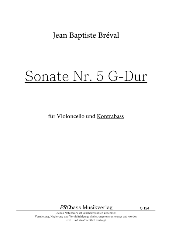 Produktbild zu: Sonate Nr. 5 G-DurJean-Baptiste Bréval