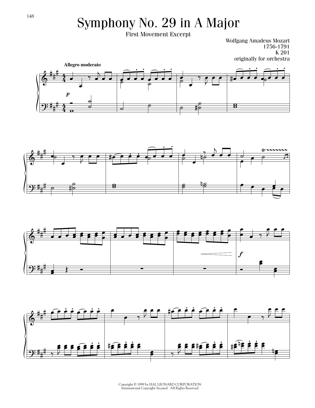 Produktbild zu: Symphony No. 29, First Movement Excerpt