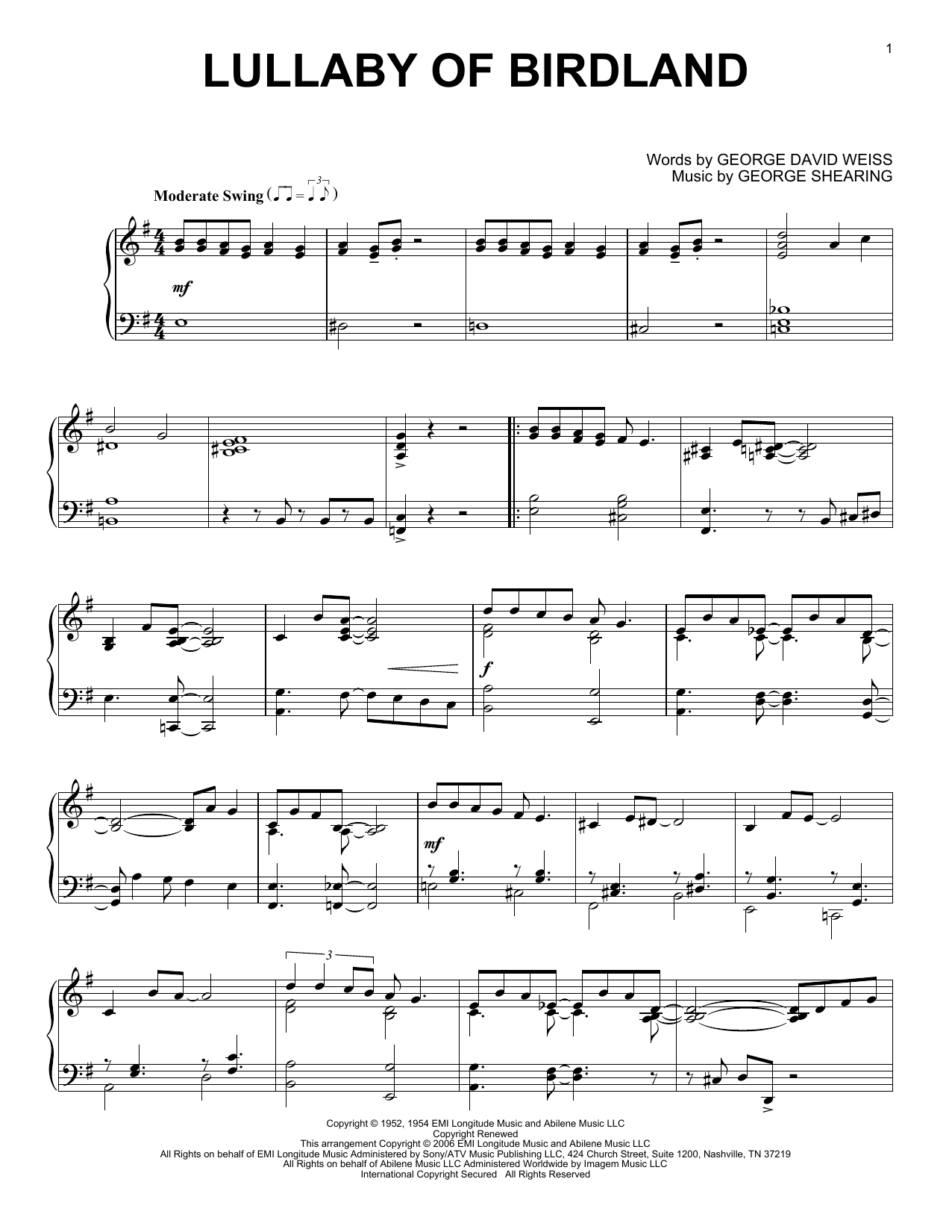 Product picture to: Lullaby Of Birdland