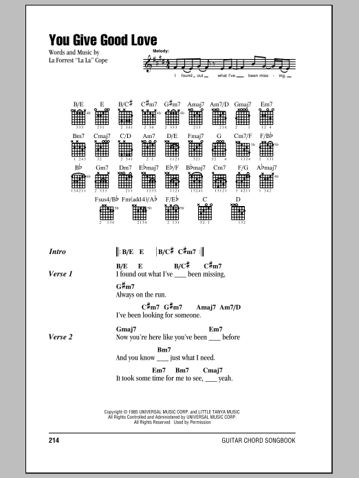 Produktgalerie: Seite 1 von 1 You Give Good Love, Whitney Houston, Gitarre