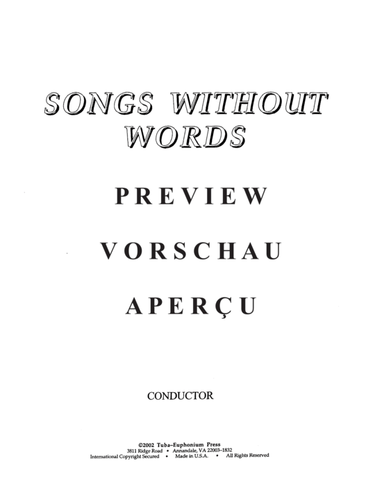 Product gallery: Page 3 of 21 Song Without Words , , (Tuba Quartett EETT)