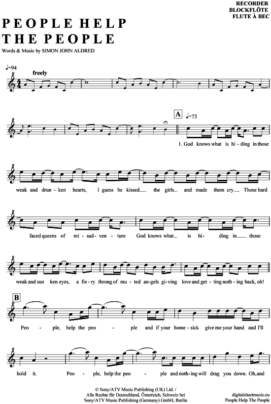 Product gallery: Page 1 of 4 People help the people , Birdy, (recorder)