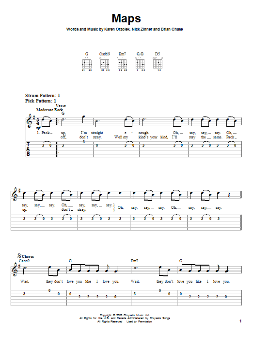 Produktgalerie: Seite 1 von 1 Maps, Yeah Yeah Yeahs, Gitarre