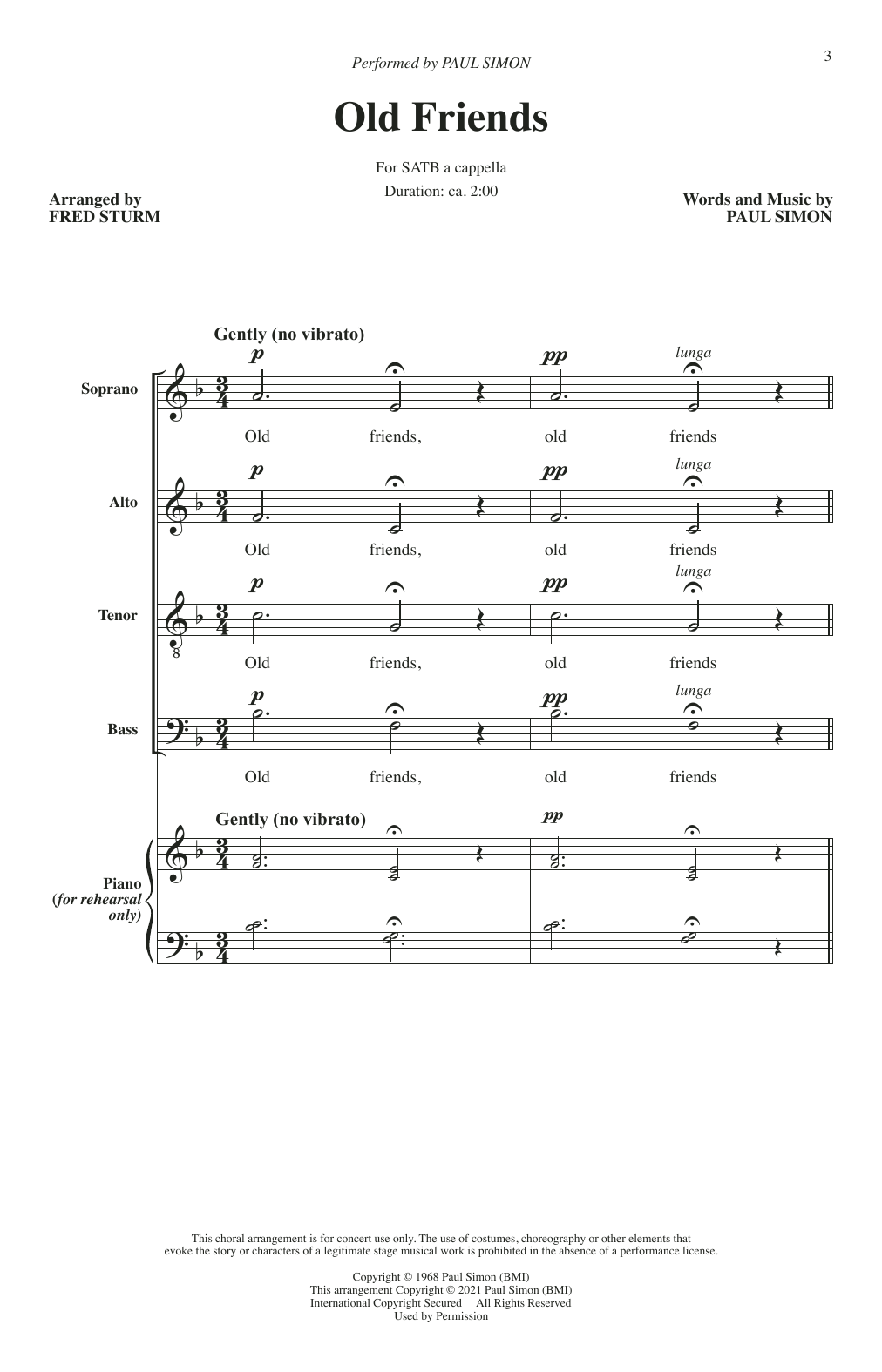 Produktbild zu: Old Friends (arr. Fred Sturm)