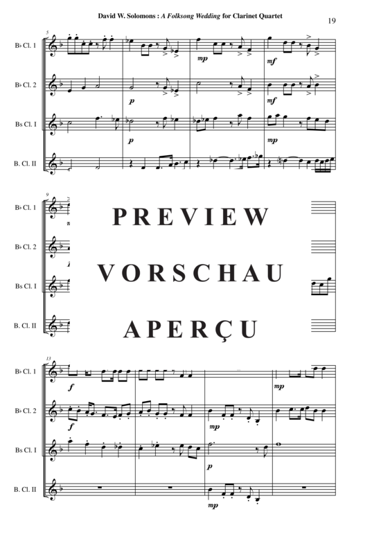 Product gallery: Page 20 of 21 A Folksong Wedding , , (2x clarinet in Bb + 2x bass clarinet)