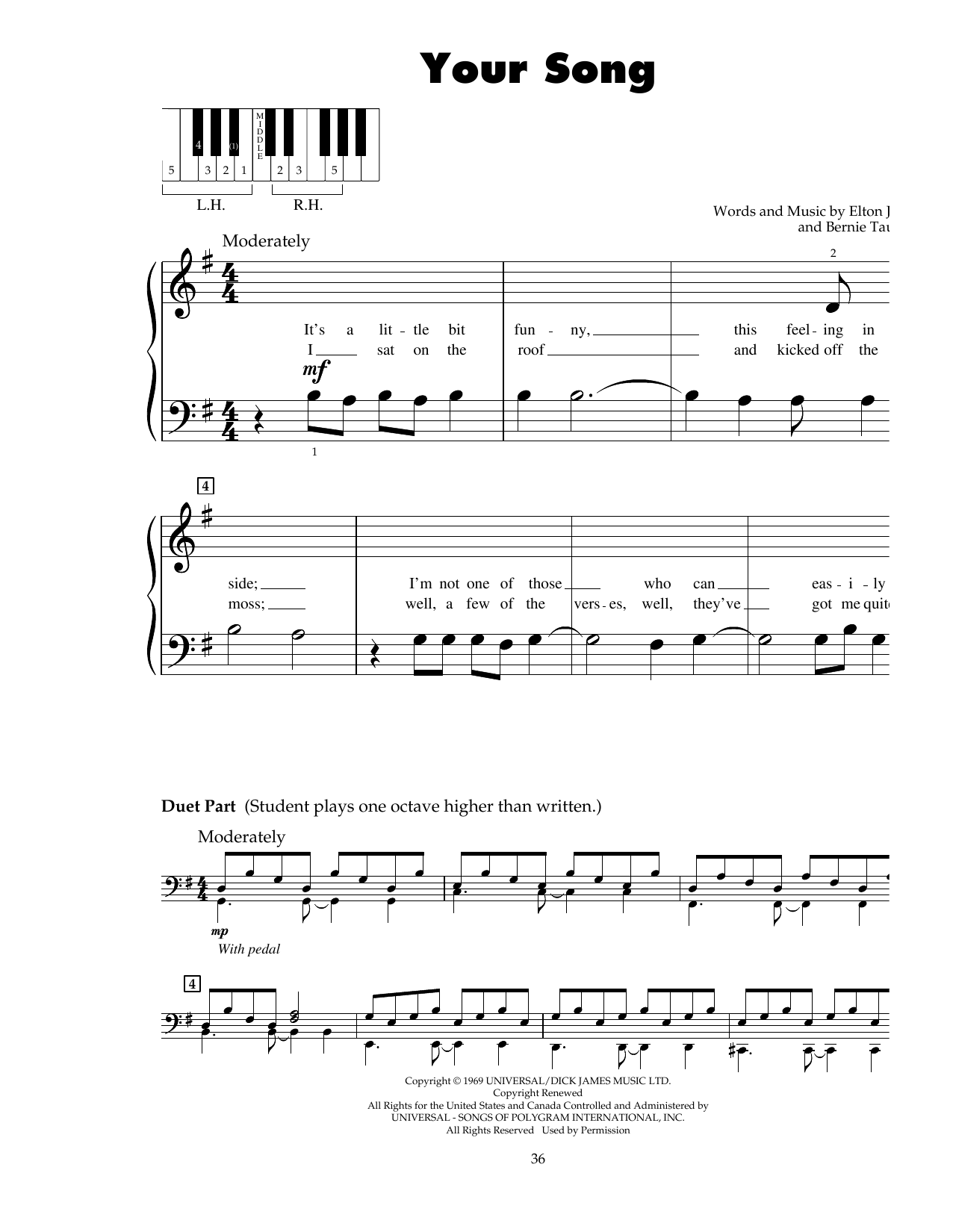 Produktbild zu: Your Song