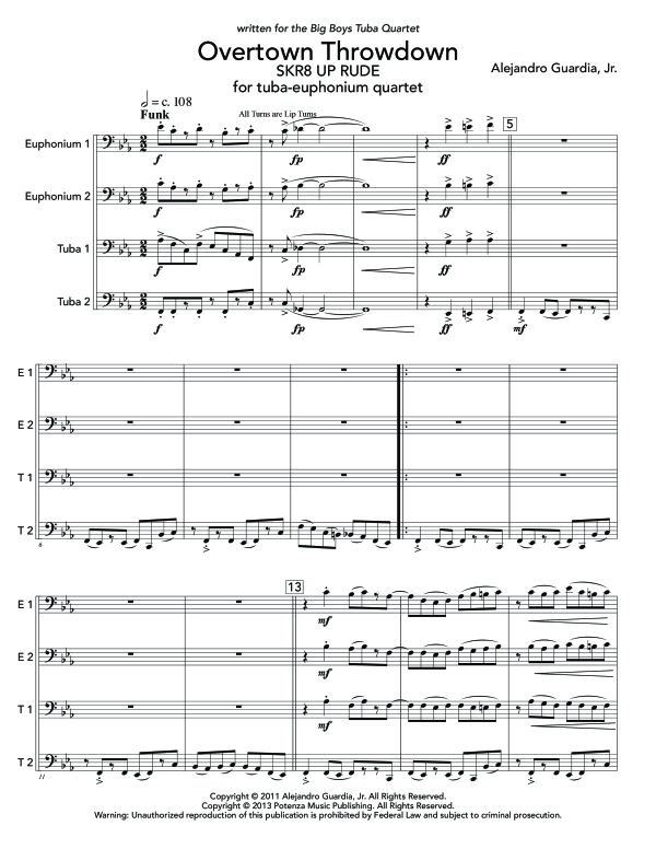 Product gallery: Page 1 of 11 Overtown Throwdown, , (Tuba Quartett EETT)