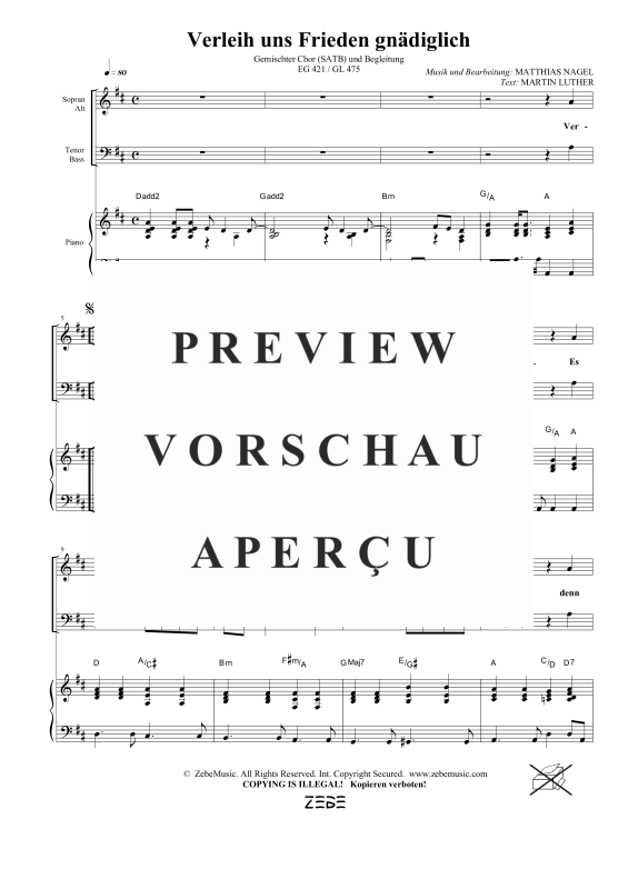 gallery: Verleih uns Frieden gnädiglich EG 421 / GL 475, , Gemischter Chor und Klavier