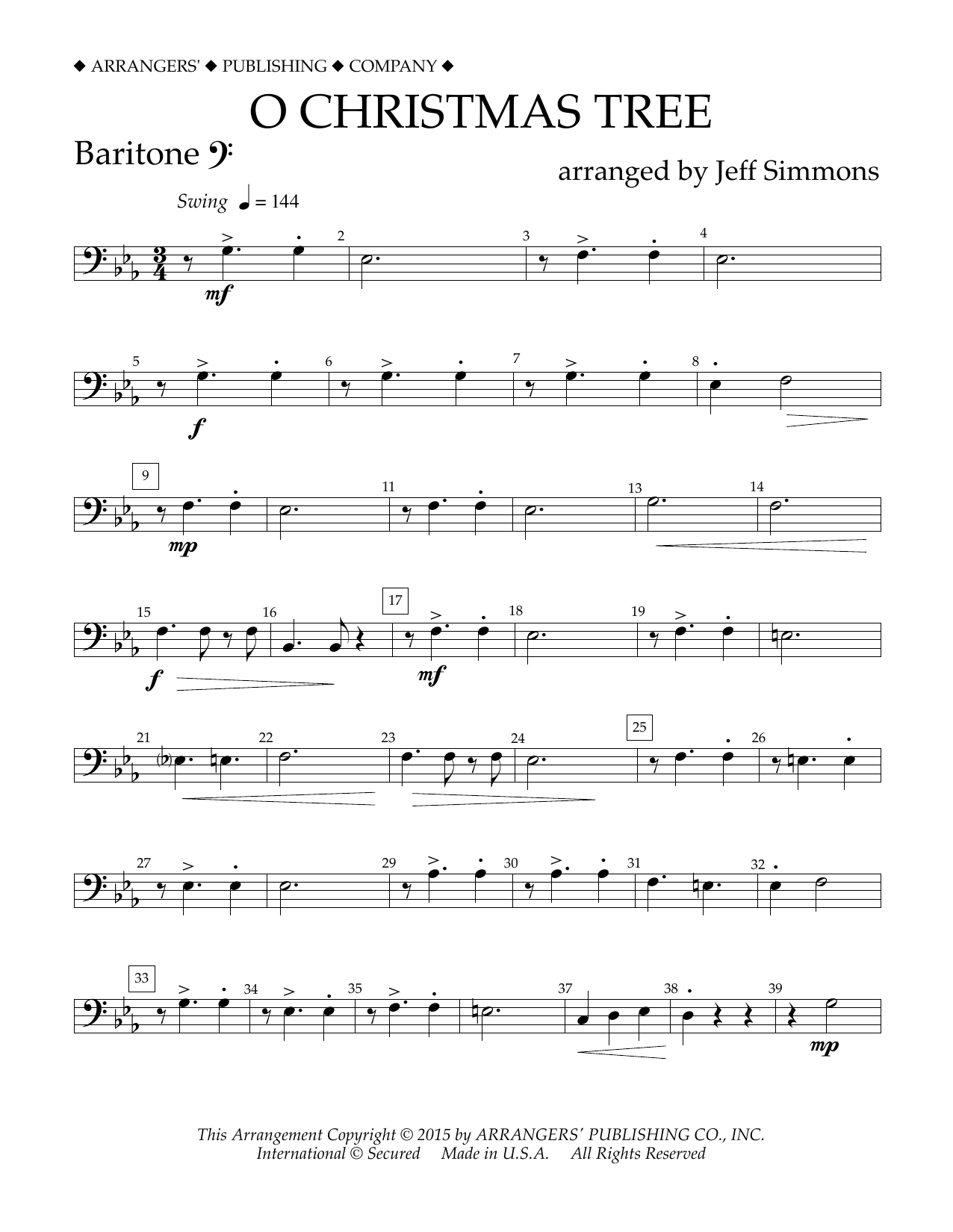 Product gallery: Page 1 of 1 O Christmas Tree - Baritone B.C., Jeff Simmons