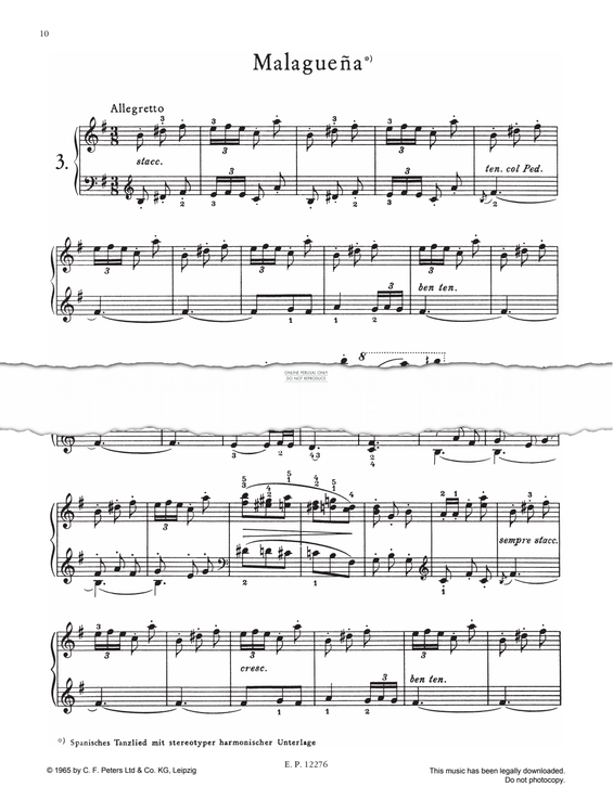 Produktgalerie: Seite 1 von 1 Malagueña, Isaac Albeniz, Klavier