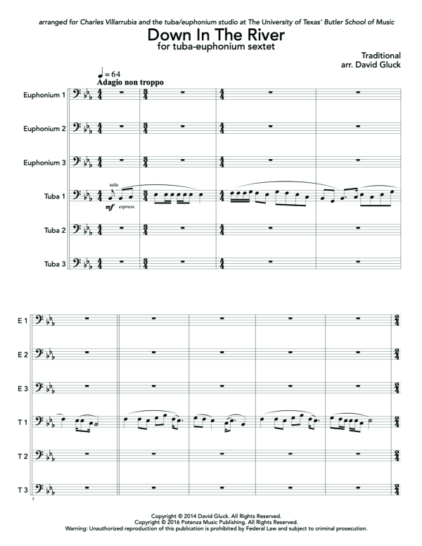 Produktgalerie: Seite 1 von 11 Down in the River, , (Tuba Ensemble EEETTT)