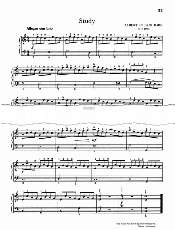 Produktgalerie: Seite 1 von 1 Study, Albert Loeschhorn, Klavier