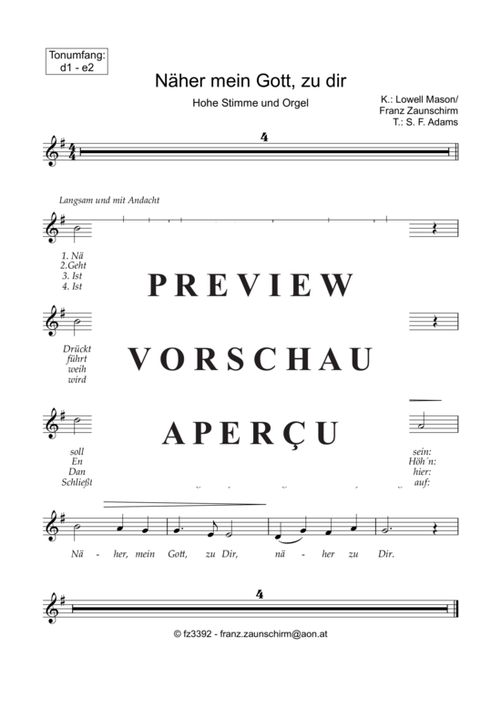 Product gallery: Page 4 of 6 Näher mein Gott zu dir , , High Voice and Organ