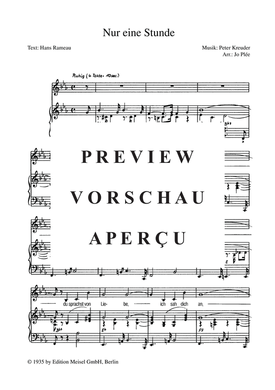 Produktgalerie: Seite 4 von 4 Nur eine Stunde, Negri, 	Pola, Klavier und Gesang