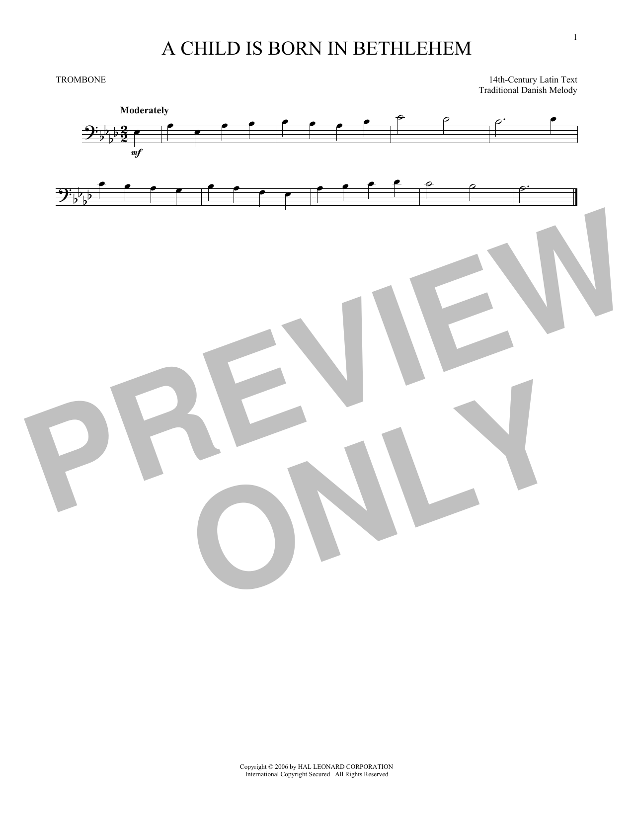 Product gallery: Page 1 of 1 A Child Is Born In Bethlehem, Traditional Danish Melody