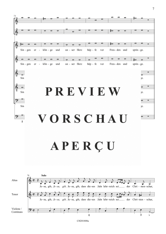 gallery: Jesu, meine Freud und Wonne (aus: Fest-, Buß- und Danklieder), , (5 Vokalstimmen, 5 Instrumentalstimmen und Continuo)