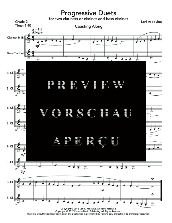 Product gallery: Page 5 of 11 Progressive Duets, , (2 clarinets or clarinet and bass clarinet)