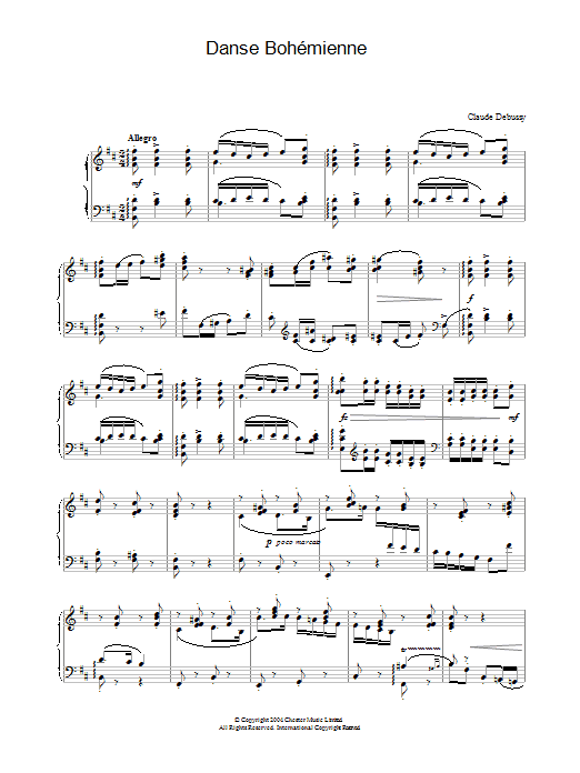 Product gallery: Page 1 of 1 Danse BohÉmienne, Claude Debussy