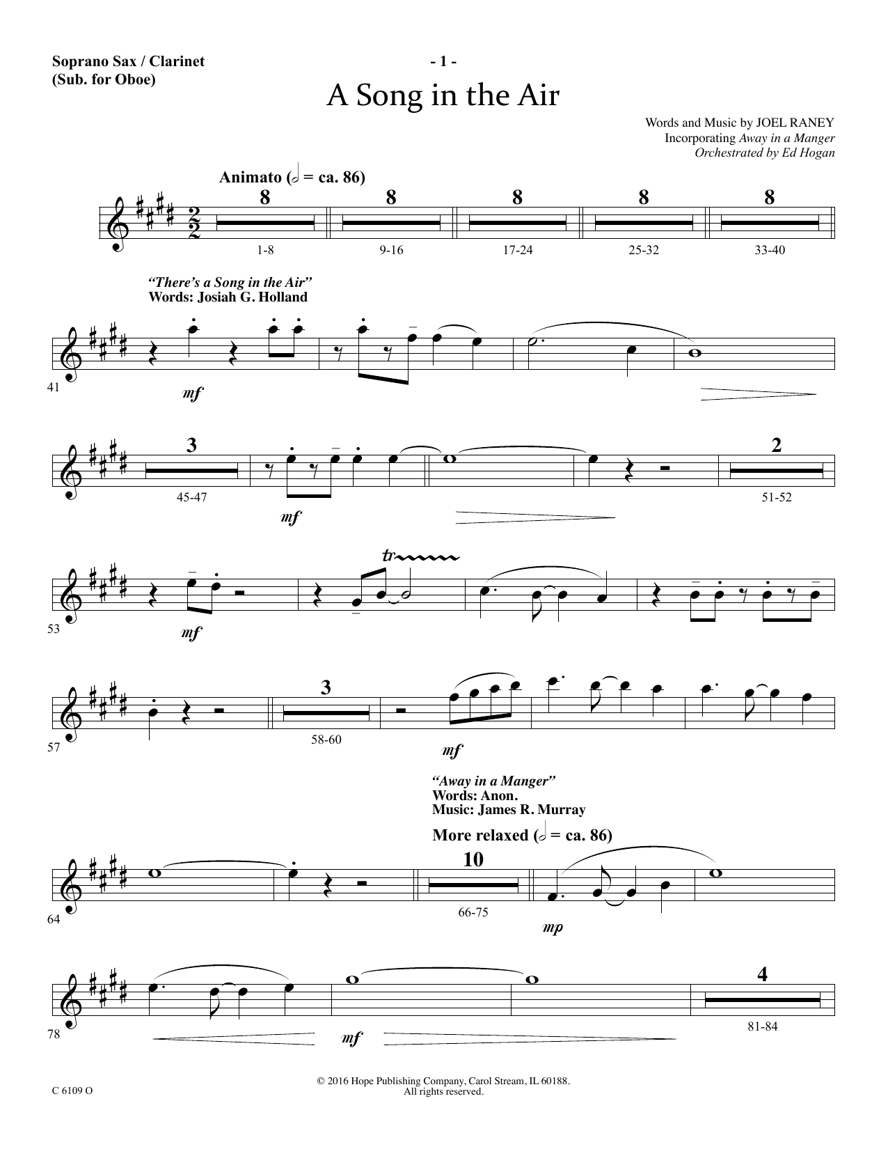 Produktbild zu: A Song In The Air - Soprano Sax/Clarinet(sub oboe)