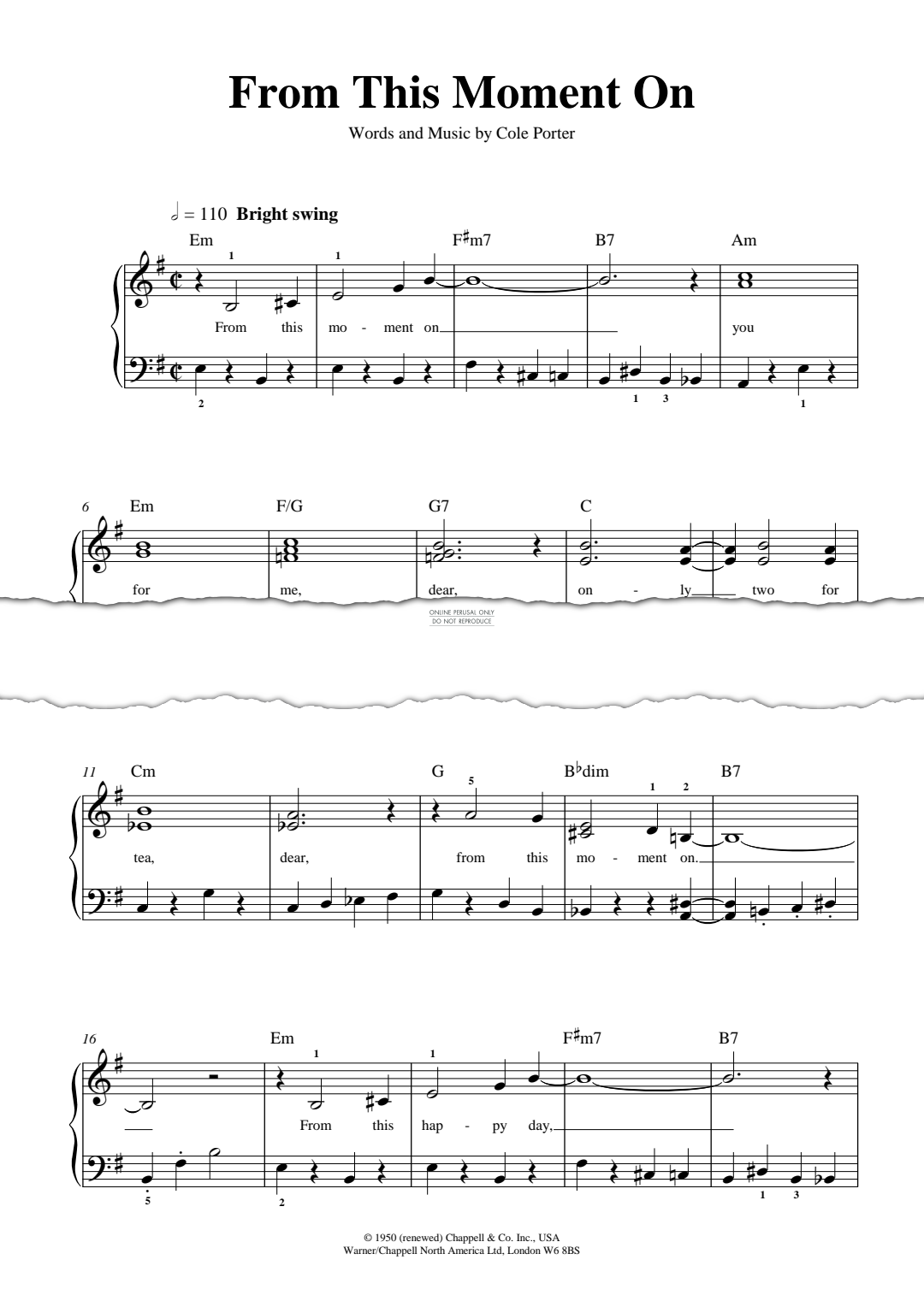 Product gallery: Page 1 of 1 From This Moment On, Cole Porter