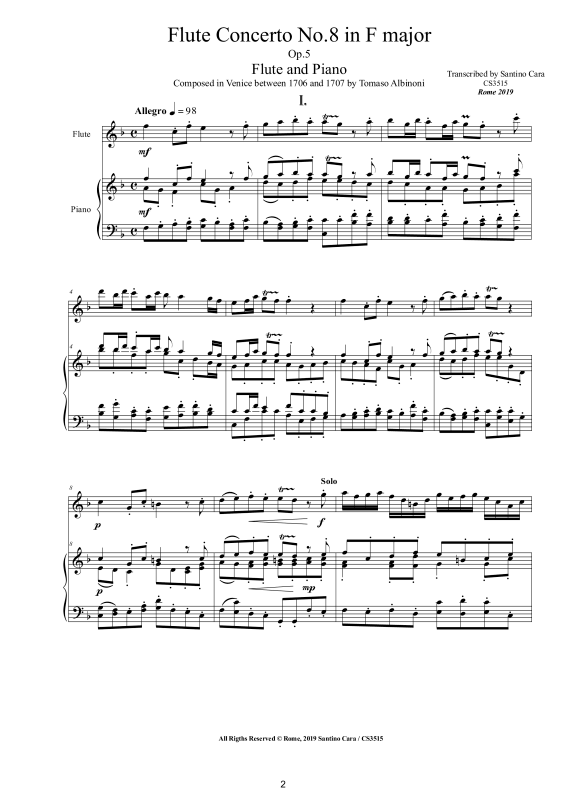 Product gallery: Page 1 of 11 Flute Concerto No.8 in F-Dur Op.5, , Flute and Piano/Harpsichord