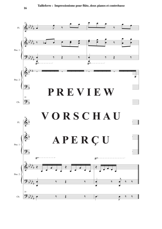 Product gallery: Page 17 of 21 Impressionisme , , (Quartet for flute, double bass + 2x piano)