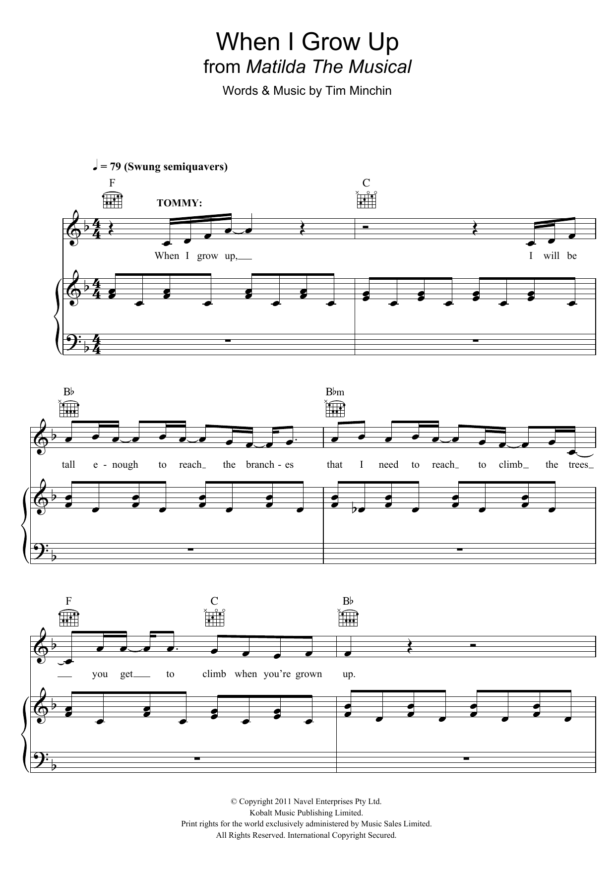 Produktbild zu: When I Grow Up (From 'Matilda The Musical')