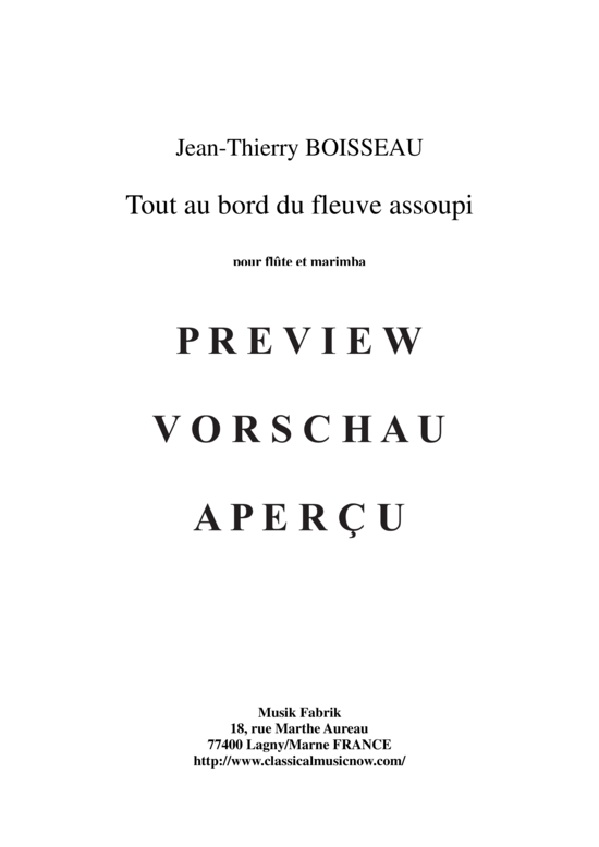 Product gallery: Page 8 of 10 Tout au bord du fleuve assoupi , , ( Duet for flute + marimba)