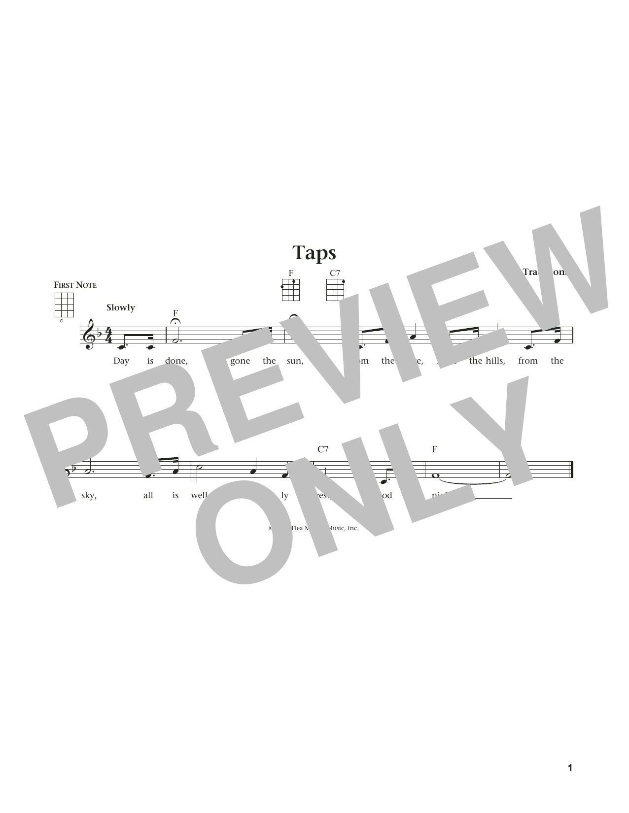 Product gallery: Page 1 of 1 Taps (from The Daily Ukulele) (arr. Liz and Jim Beloff), Traditional