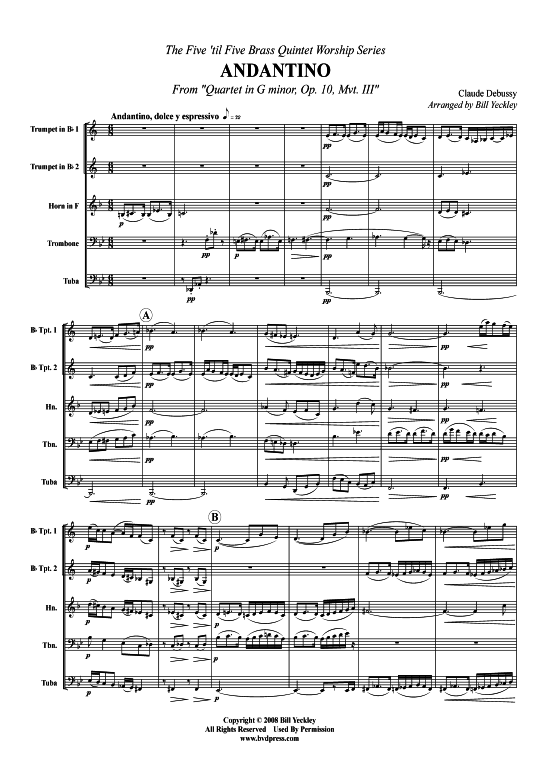 Produktbild zu: Andantino, 3.Satz Claude Debussy (aus: Quartett G-Moll, op. 10)
