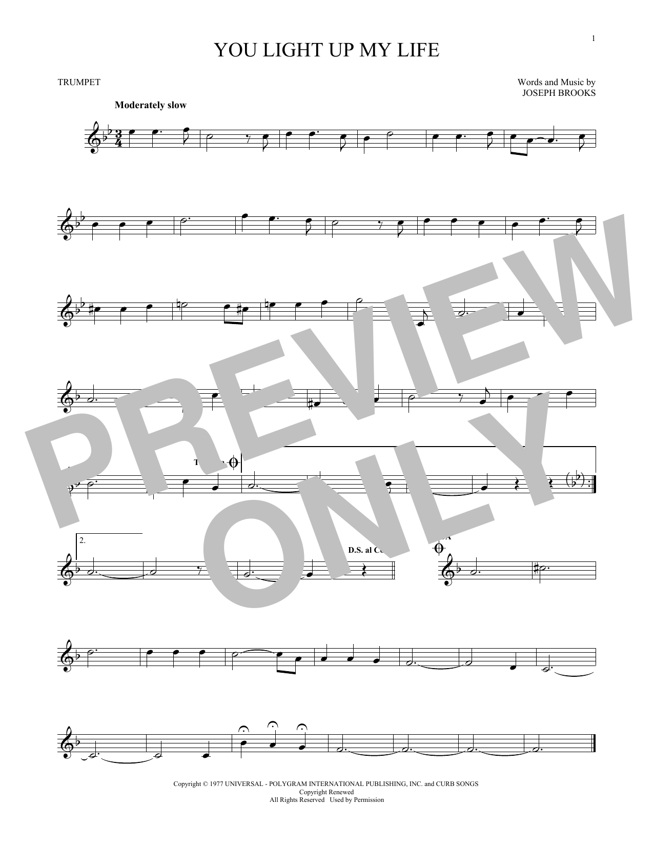 Produktgalerie: Seite 1 von 1 You Light Up My Life, Debby Boone, Trompete