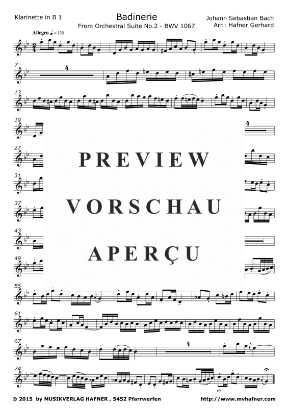 Product gallery: Page 9 of 11 Badinerie, , (clarinet choir)