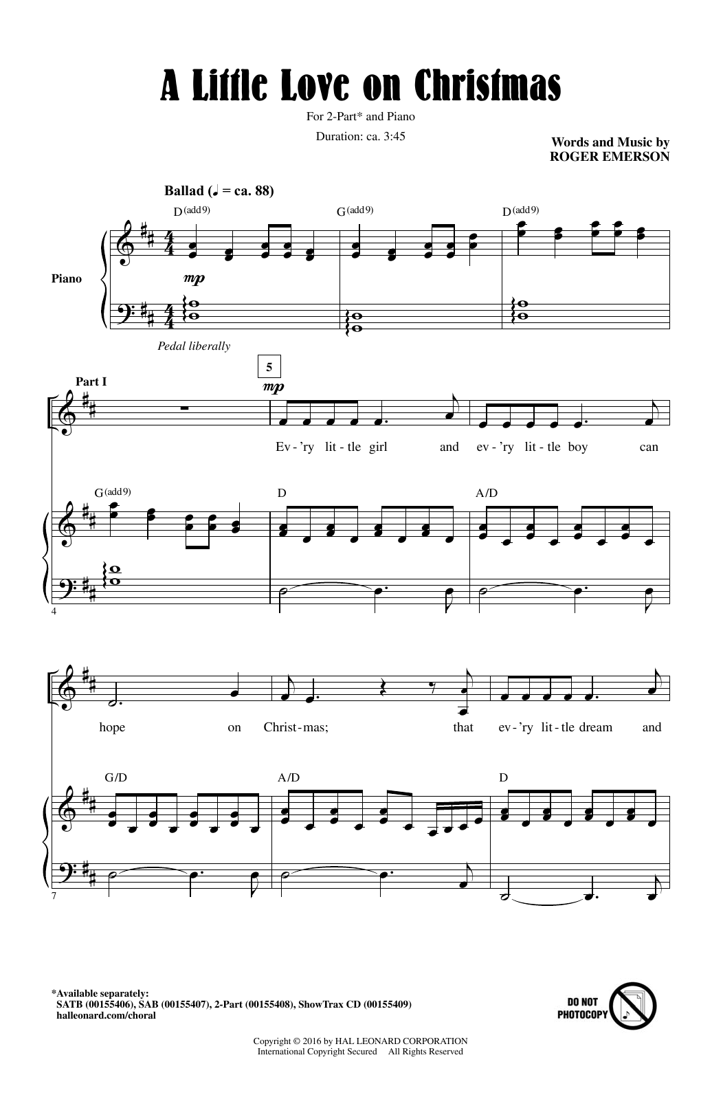 Produktgalerie: Seite 1 von 1 A Little Love On Christmas, Roger Emerson, Chor