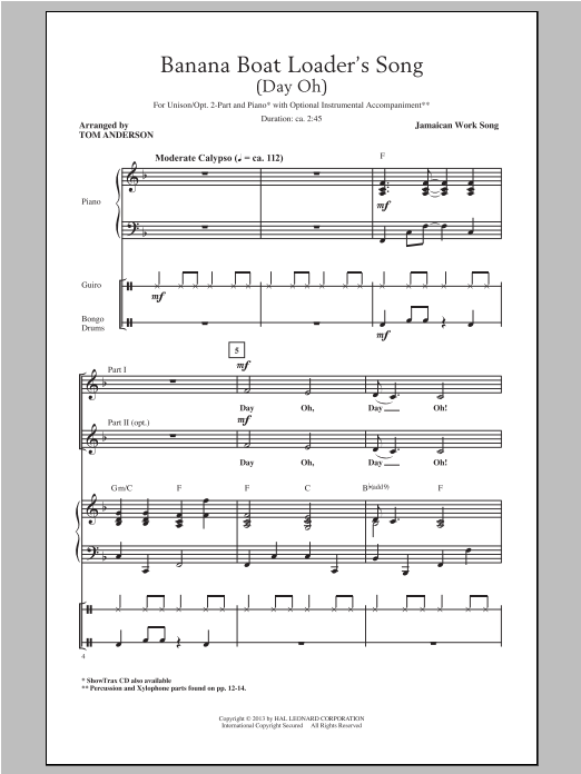 Product gallery: Page 1 of 1 The Banana Boat Song, Tom Anderson