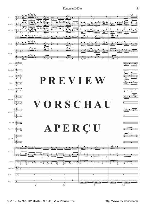 Product gallery: Page 10 of 11 Kanon in D-Dur, , (large wind orchestra)