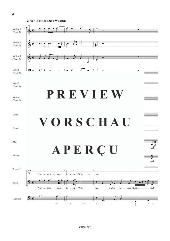 Produktgalerie: Seite 5 von 11 Nur in meines Jesu Wunden, , Gemischtes Ensemble SSATTB, 6 Violen und BC