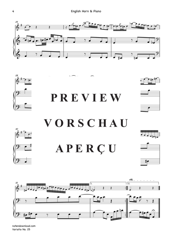Produktgalerie: Seite 5 von 9 Variatio Nr. 25 (Goldberg-Variationen) , ,  (Englischhorn + Klavier/Orgel)