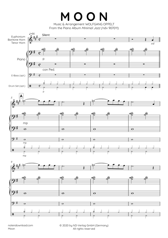 Produktgalerie: Seite 1 von 11 Moon, , Euphonium/Bariton/Tenorhorn in B und Klavier - E-Bass und Drum Set optional