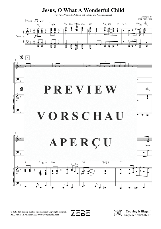 gallery: Jesus, O What a Wonderful Child, , Gemischter Chor SAB, Solo und Klavier