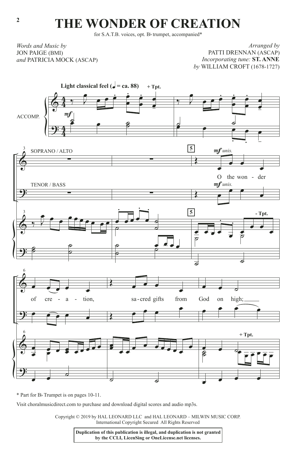 Product picture to: The Wonder Of Creation (arr. Patti Drennan)