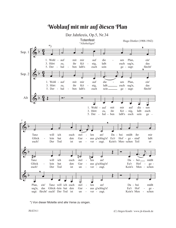 gallery: Wohlauf mit mir auf diesen Plan (Der Jahrkreis, Op.5, Nr.34), , Frauenchor SSA