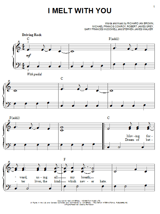 Produktgalerie: Seite 1 von 1 I Melt With You, Modern English, Klavier