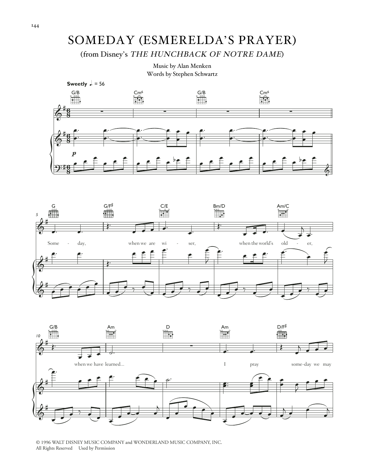 Produktgalerie: Seite 1 von 1 Someday (Esmerelda's Prayer) (from The Hunchback Of Notre Dame), Celtic Woman, Gesang, Gitarre, Klavier