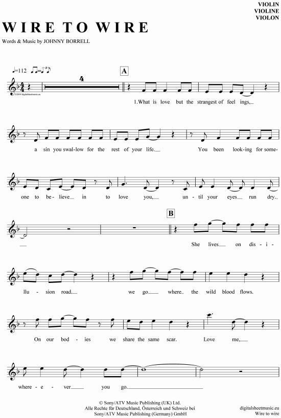 Product gallery: Page 1 of 4 Wire to wire , Razorlight, (violin)