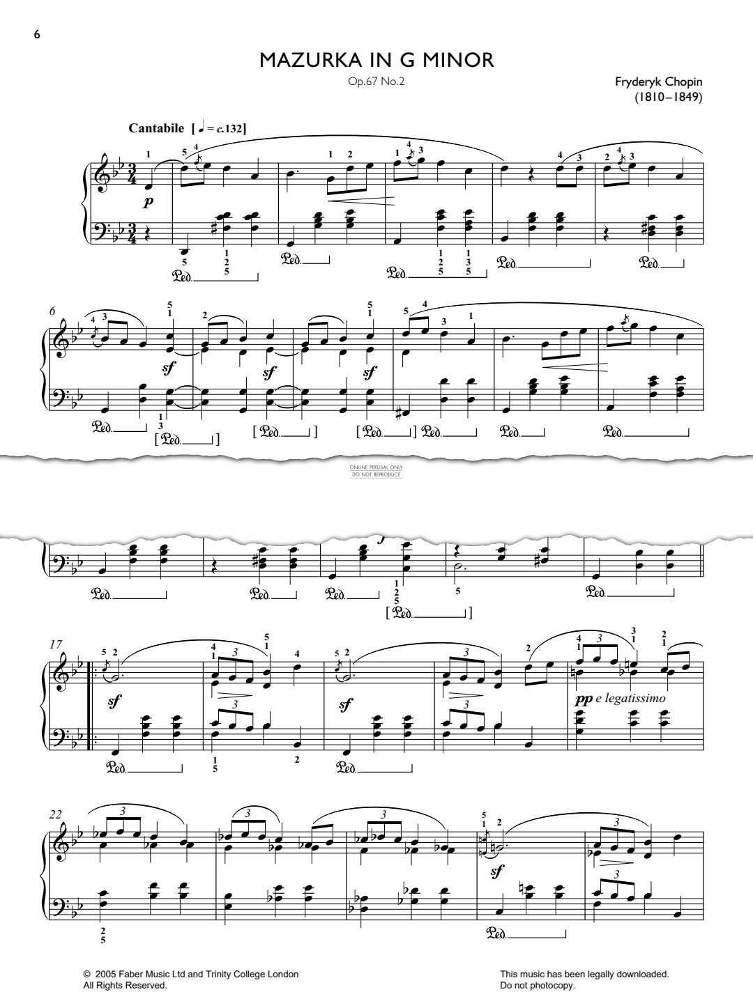 Product picture to: Mazurka in G Minor, Op.67 No.2