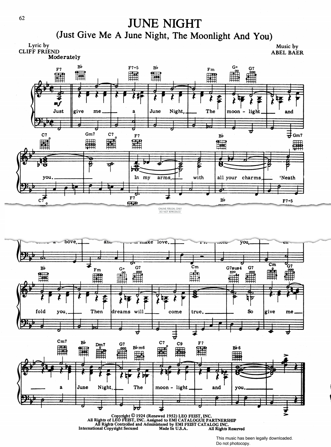 Produktbild zu: June Night (Just Give Me A June Night, The Moonlight And You)