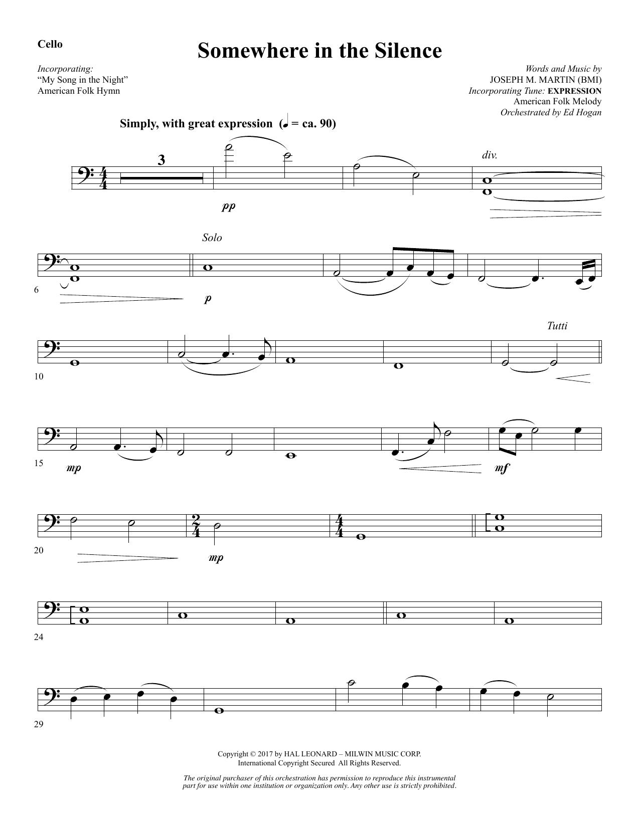 Produktbild zu: Somewhere in the Silence - Cello