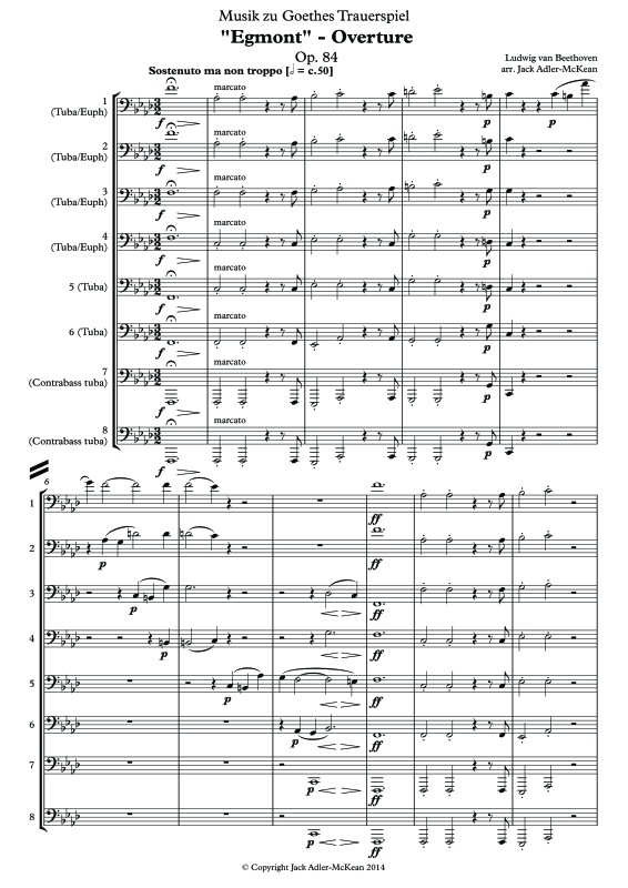 Produktgalerie: Seite 1 von 11 Overture to Egmont, , (Tuba Ensemble)