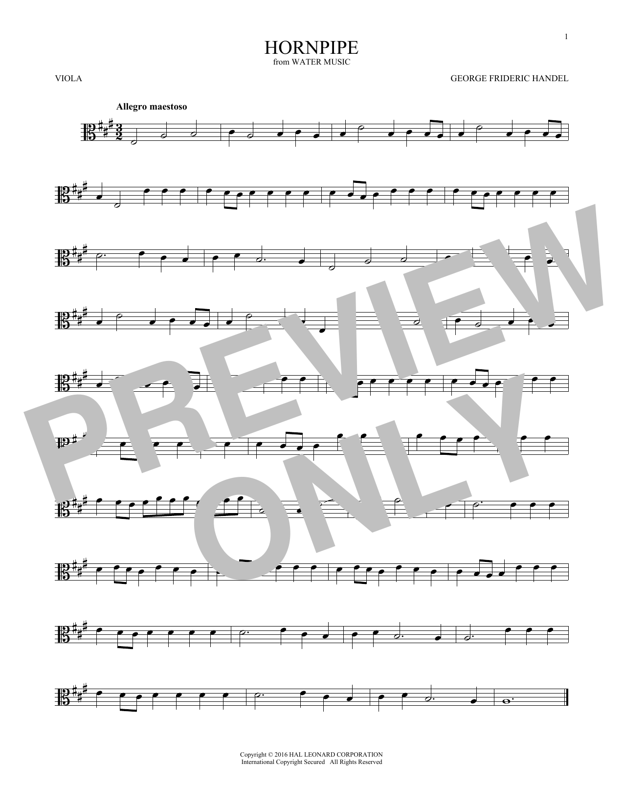Product gallery: Page 1 of 1 Hornpipe, George Frideric Handel