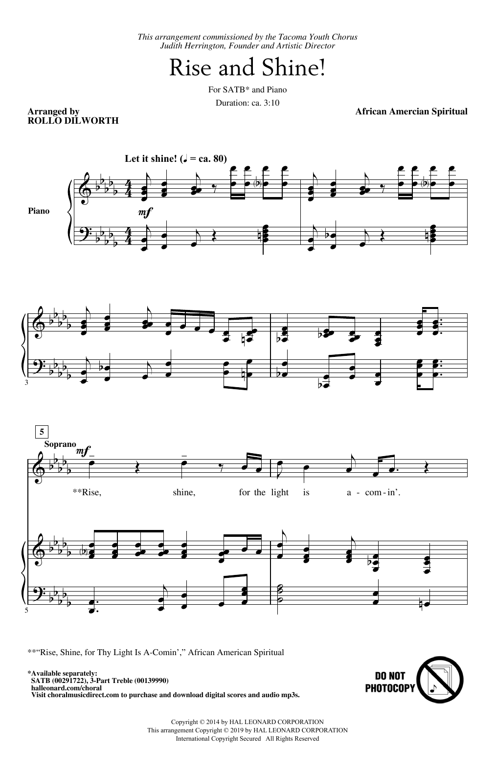 Produktbild zu: 'Rise And Shine! (arr. Rollo Dilworth)